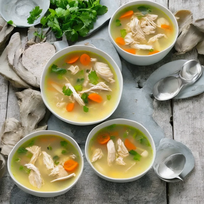 Kyllingesuppe med kokos og galanga - Illustration - kan være AI genereret og afvige fra opskriften