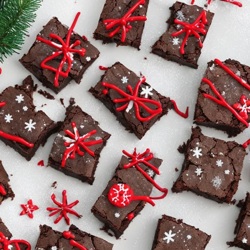 Jule brownie - Illustration - kan være AI genereret og afvige fra opskriften