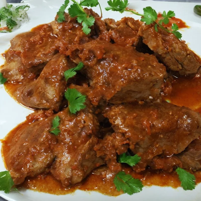 Lækkert kalvekød med sambal oelek - Illustration - kan være AI genereret og afvige fra opskriften