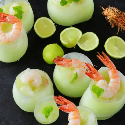 Rejecocktail i honningmelon