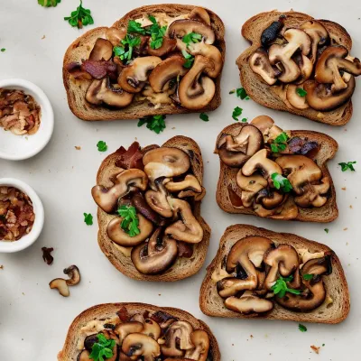 Svampetoast med bacon
