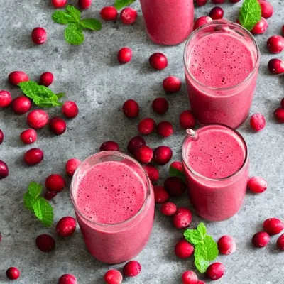 Tranebærsmoothie med hindbær
