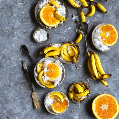 Bananer med kokos og orange