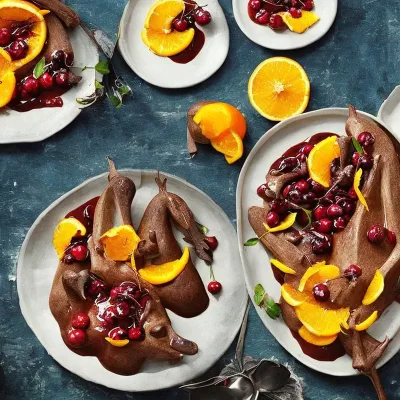 Kænguru med appelsin og kirsebær