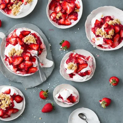 Jordbær dessert med smuldredej