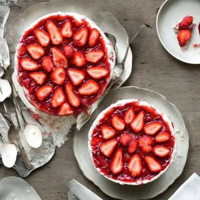 Jordbærdessert med mandler og amaretto