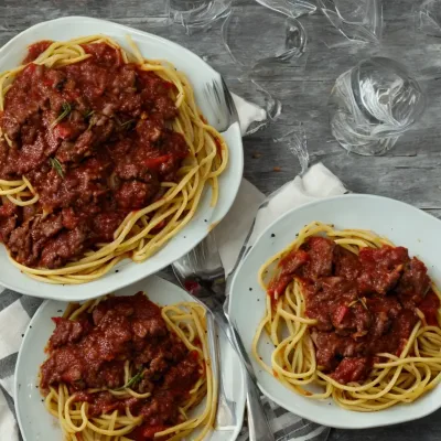 Pastasauce med hjortekød