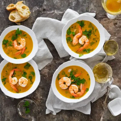 Rejesuppe med safran