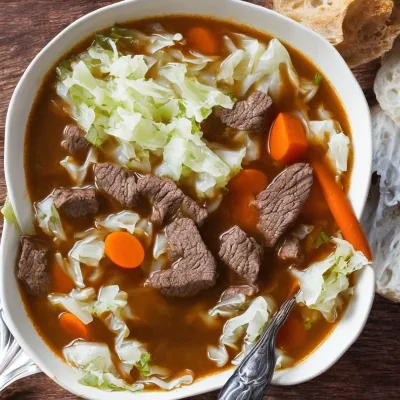 Oksekødssuppe med hvidkål