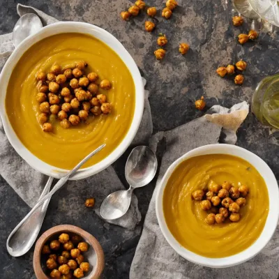 Sødkartoffelsuppe med ristede kikærter