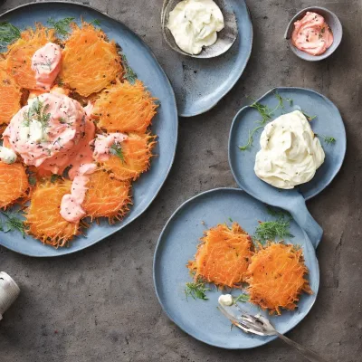 Røsti med laks og flødeostcreme