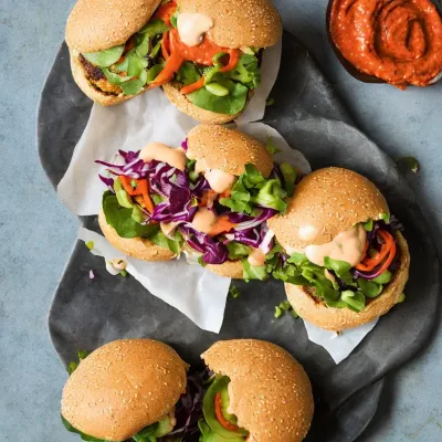 Vegetarburger med chilimayo