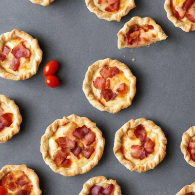 Mini tærter med bacon og tomat