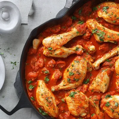 Kylling i tomatsauce med hvidløg og persille