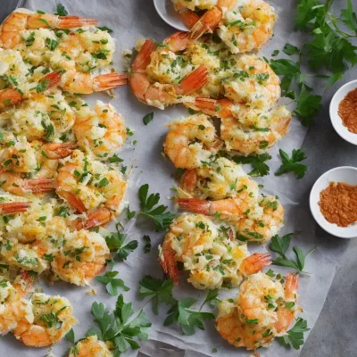 Gratinerede rejebrød
