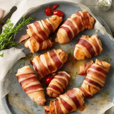 Kyllingefileter i baconsvøb