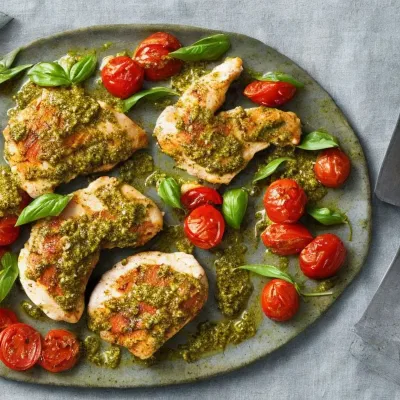 Kyllingefilet med pesto og chorizo